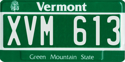 VT license plate XVM613