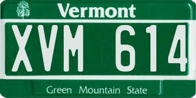VT license plate XVM614