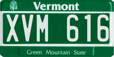VT license plate XVM616