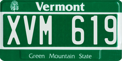 VT license plate XVM619