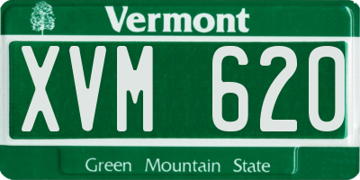 VT license plate XVM620