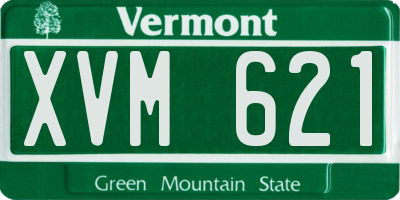 VT license plate XVM621