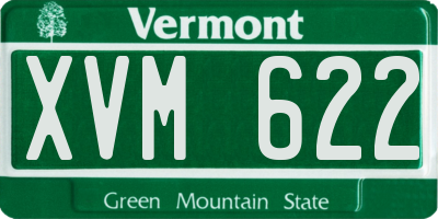 VT license plate XVM622