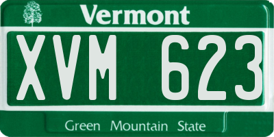 VT license plate XVM623