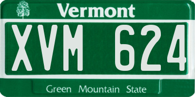 VT license plate XVM624