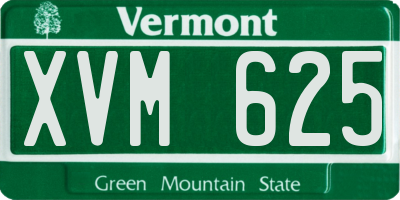 VT license plate XVM625