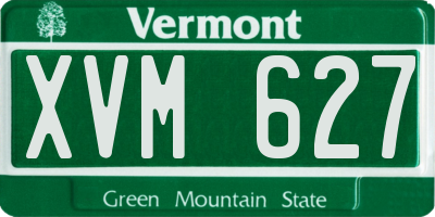 VT license plate XVM627