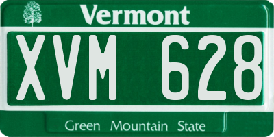 VT license plate XVM628