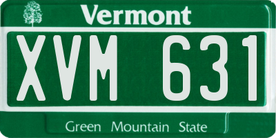 VT license plate XVM631