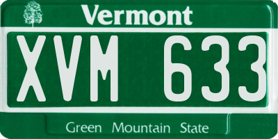 VT license plate XVM633
