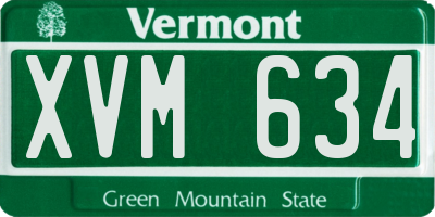 VT license plate XVM634