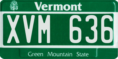 VT license plate XVM636