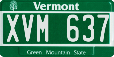 VT license plate XVM637