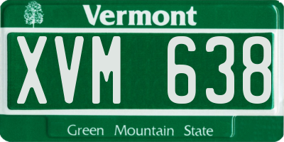VT license plate XVM638