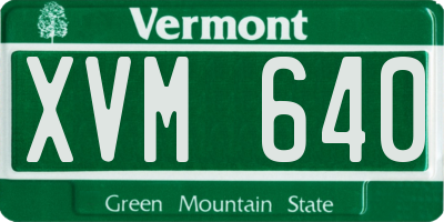 VT license plate XVM640