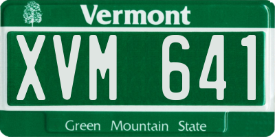 VT license plate XVM641