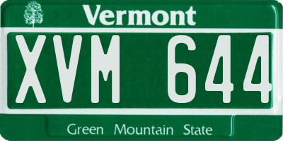 VT license plate XVM644