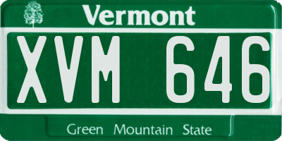 VT license plate XVM646