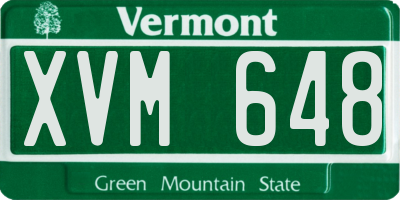 VT license plate XVM648