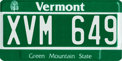 VT license plate XVM649