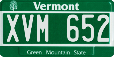 VT license plate XVM652
