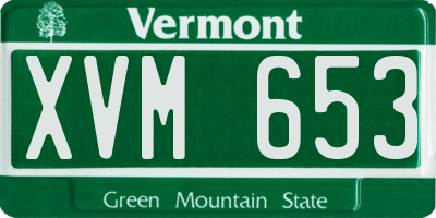 VT license plate XVM653