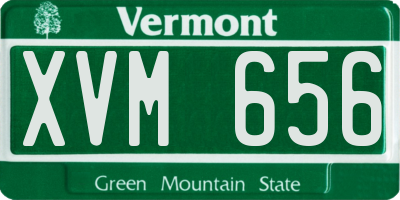VT license plate XVM656