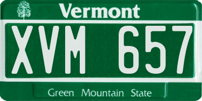 VT license plate XVM657