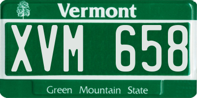 VT license plate XVM658