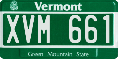 VT license plate XVM661