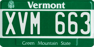 VT license plate XVM663