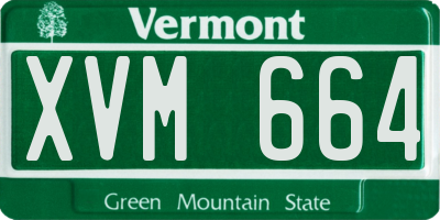 VT license plate XVM664