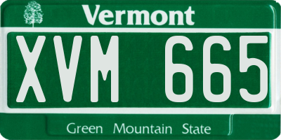 VT license plate XVM665