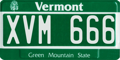 VT license plate XVM666