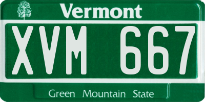 VT license plate XVM667