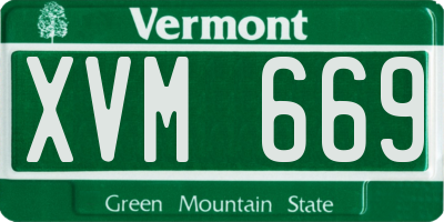 VT license plate XVM669