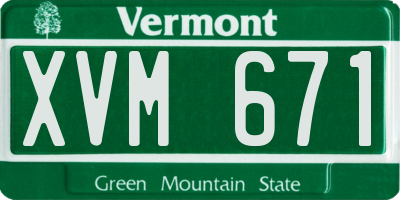 VT license plate XVM671