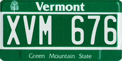 VT license plate XVM676