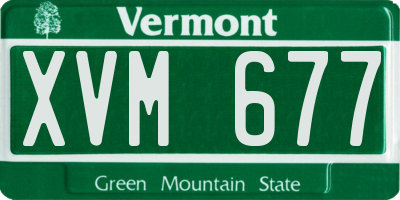 VT license plate XVM677