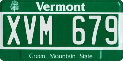 VT license plate XVM679