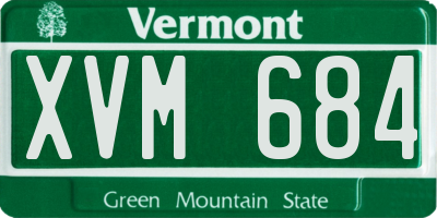 VT license plate XVM684