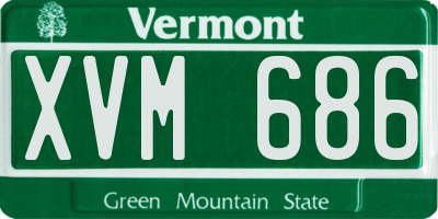 VT license plate XVM686