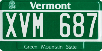 VT license plate XVM687