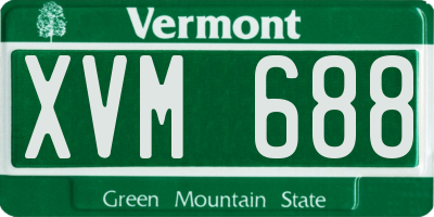 VT license plate XVM688