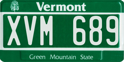 VT license plate XVM689