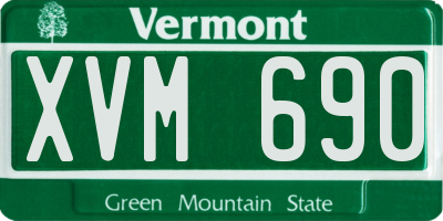 VT license plate XVM690