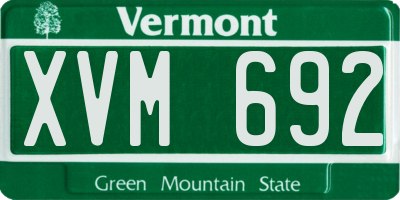 VT license plate XVM692