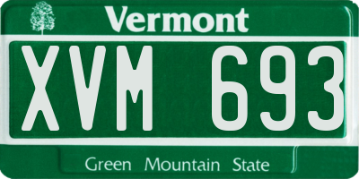 VT license plate XVM693