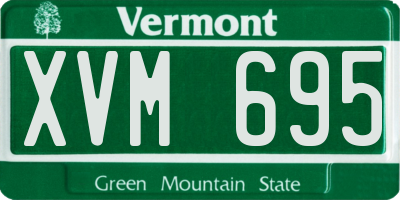 VT license plate XVM695