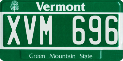 VT license plate XVM696